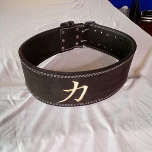 Black Leather Weightlifting Belt